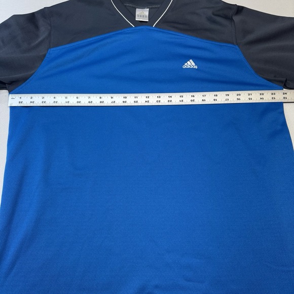 Adidas Long Sleeve Heavyweight‎ Shirt Size L Large Blue Black Stripes Y2K 2006 - Picture 5 of 9